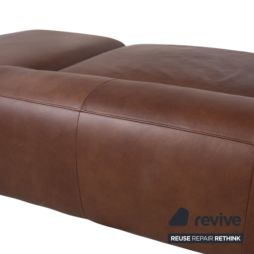 Willi Schillig Loop Canapé d'angle en cuir Marron Fonction manuelle Canapé