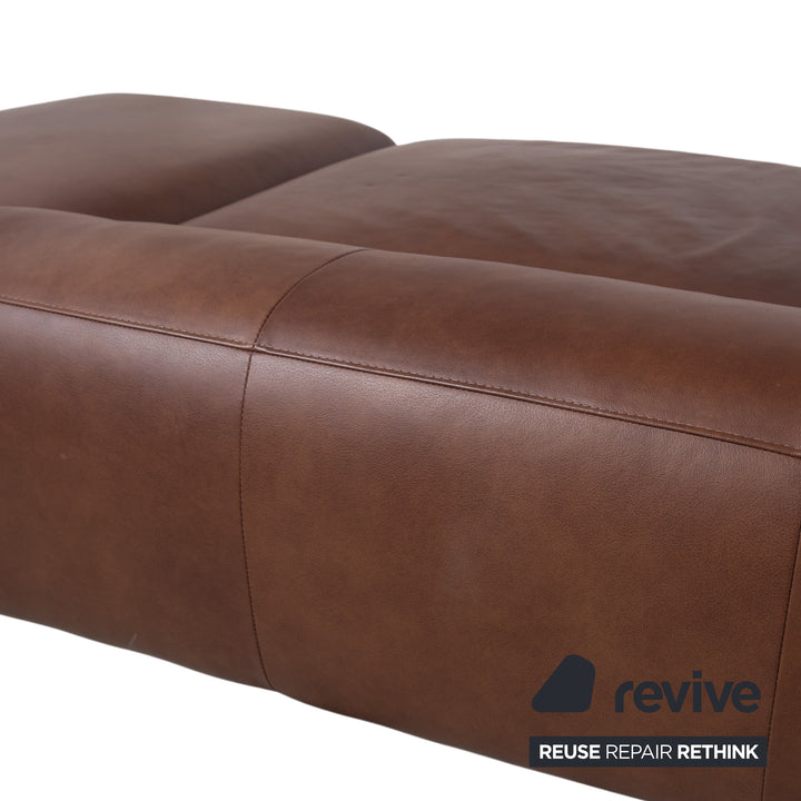 Willi Schillig Loop Canapé d'angle en cuir Marron Fonction manuelle Canapé