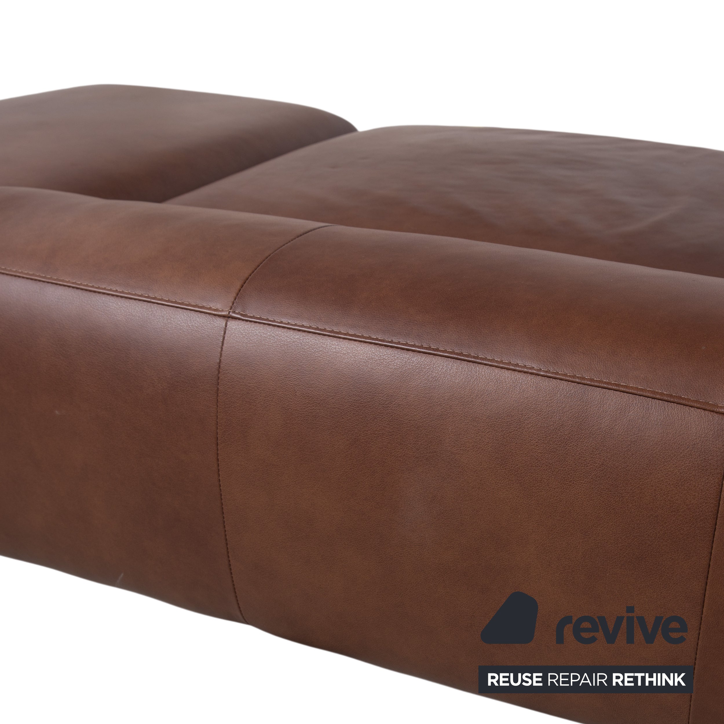 Willi Schillig Loop Canapé d'angle en cuir Marron Fonction manuelle Canapé