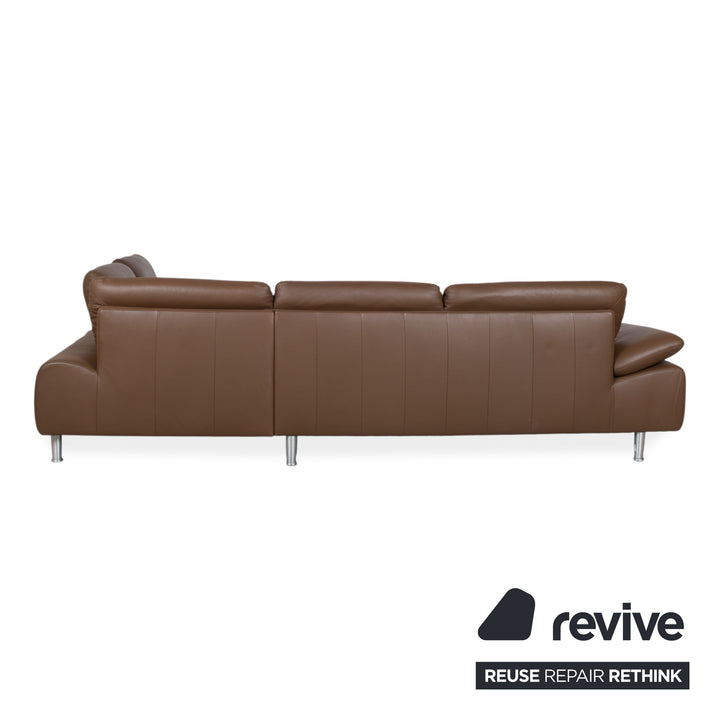 Willi Schillig Loop Ecksofa Leder Braun Kastanie Sofa Couch manuelle Funktion Recamiere