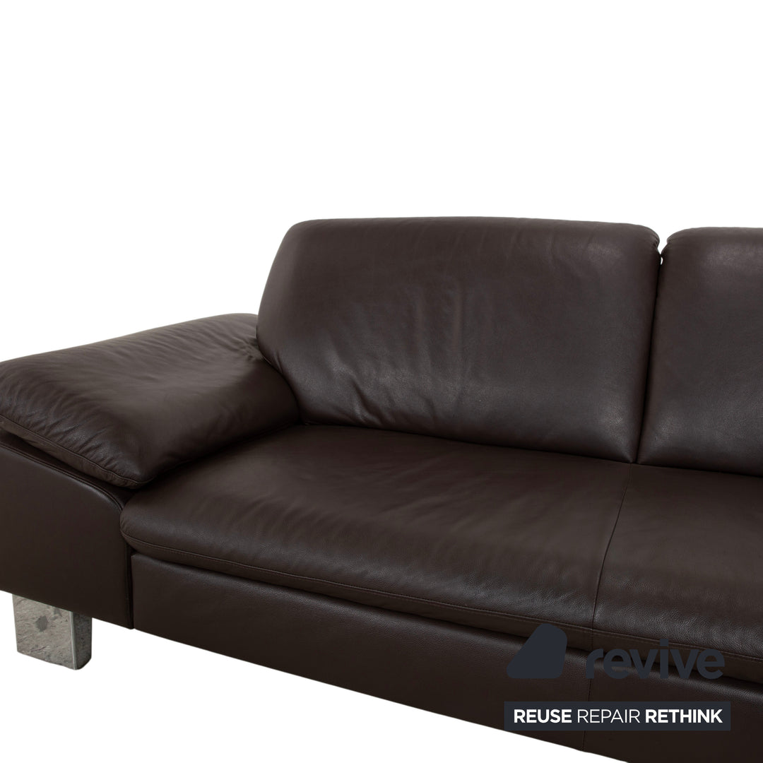 Willi Schillig Loop Leder Ecksofa Braun manuelle Funktion Sofa Couch