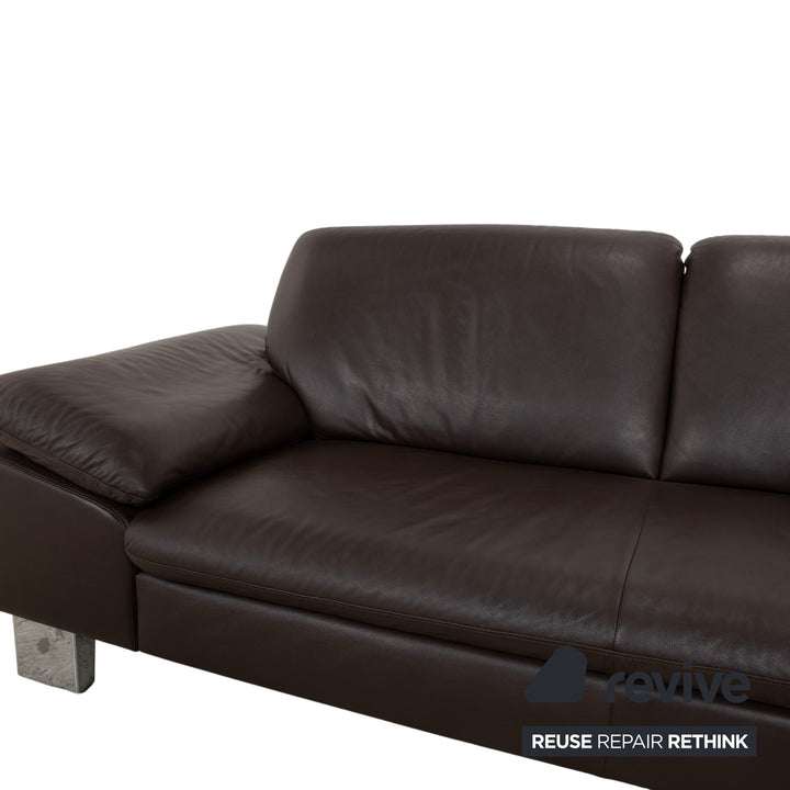 Willi Schillig Loop Leder Ecksofa Braun manuelle Funktion Sofa Couch