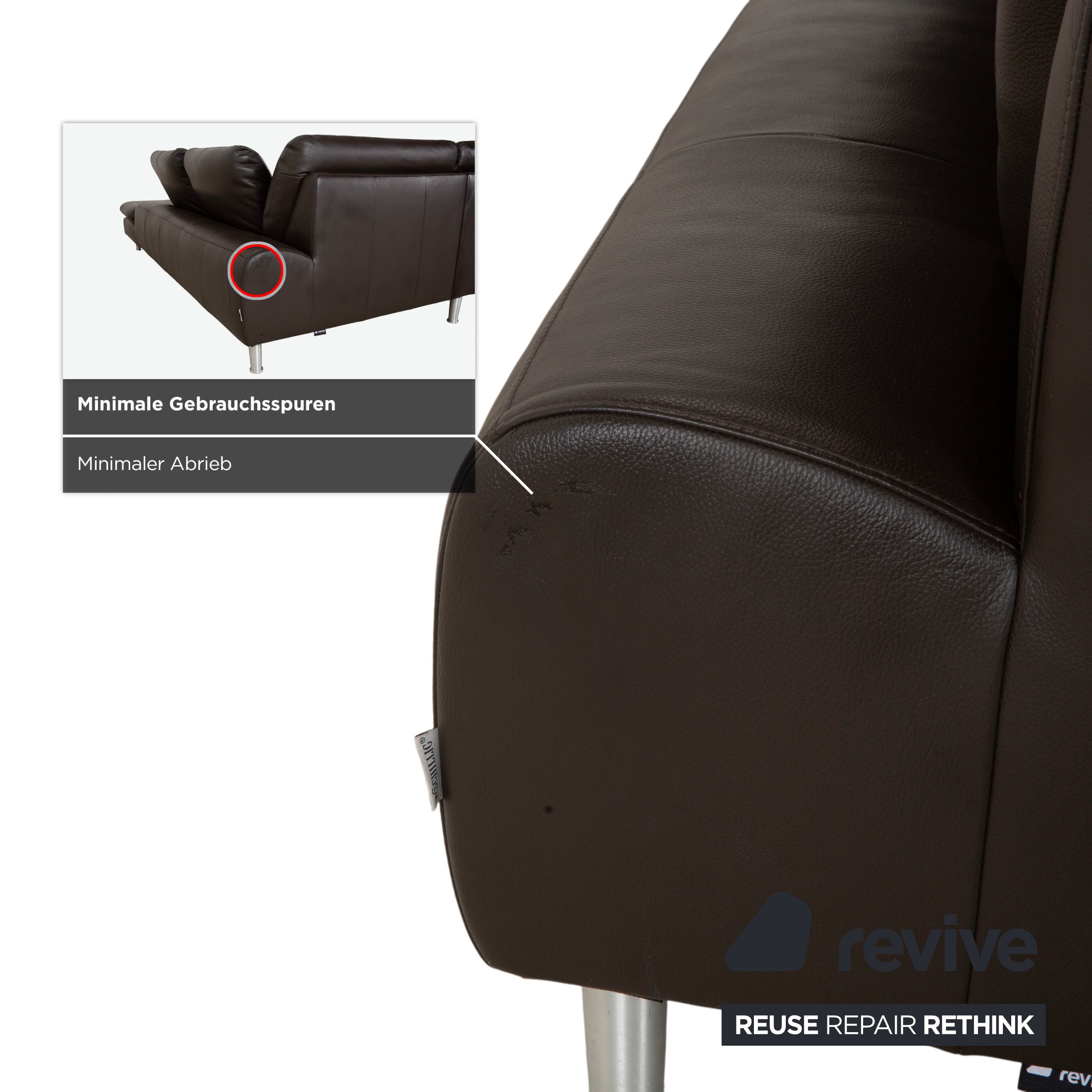 Willi Schillig Loop Leder Ecksofa Braun Espresso Sofa Couch manuelle Funktion