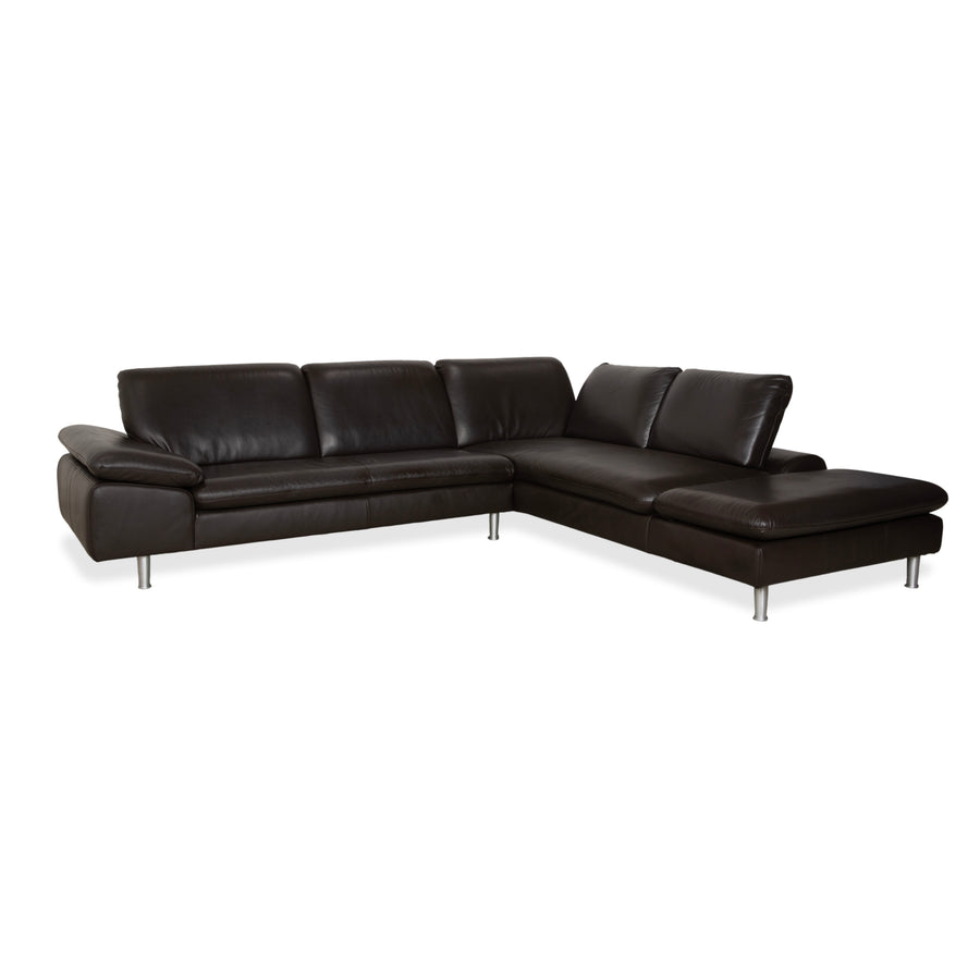 Willi Schillig Loop Leather Corner Sofa Brown Espresso Sofa Couch Manual Function
