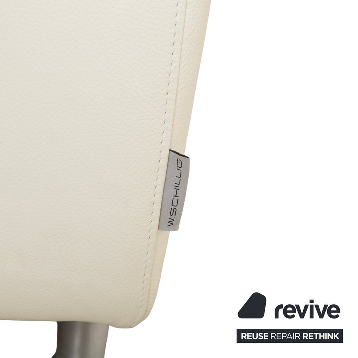 Willi Schillig Loop Leather Corner Sofa Cream Sofa Couch Manual Function