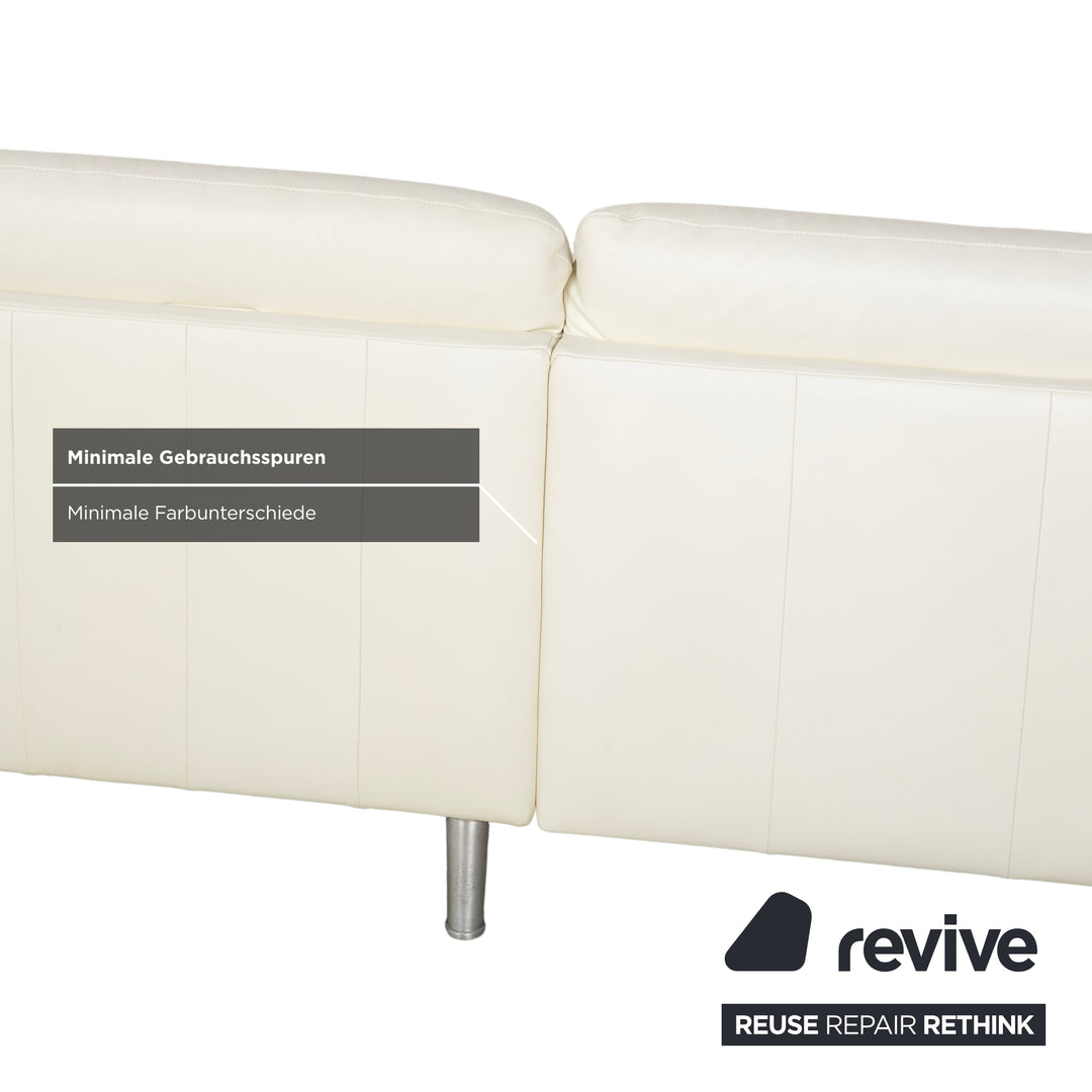 Willi Schillig Loop Leather Corner Sofa Cream Sofa Couch Manual Function