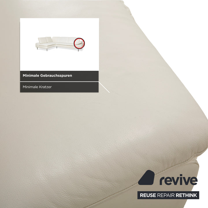 Willi Schillig Loop Leather Corner Sofa Cream Sofa Couch Manual Function