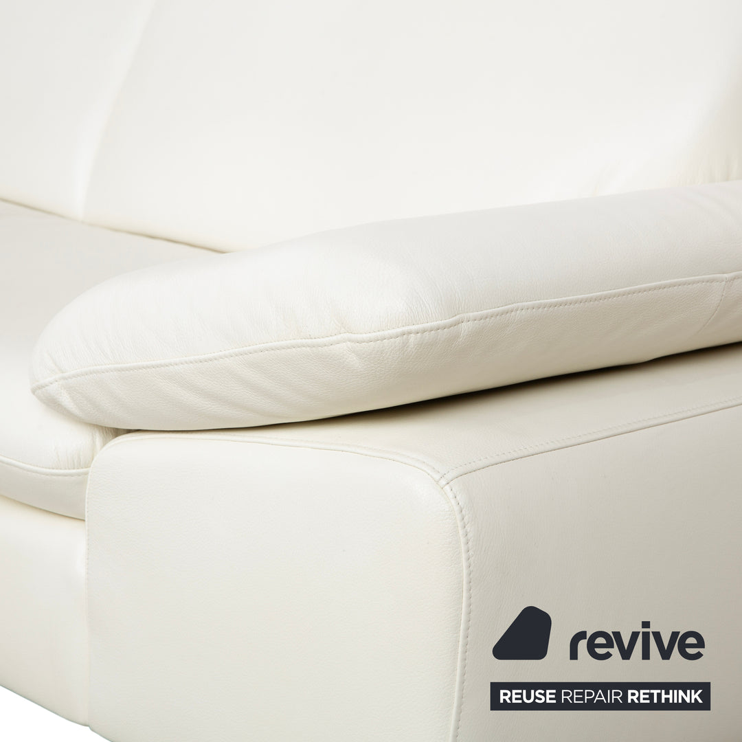 Willi Schillig Loop Leather Corner Sofa Cream Sofa Couch Manual Function