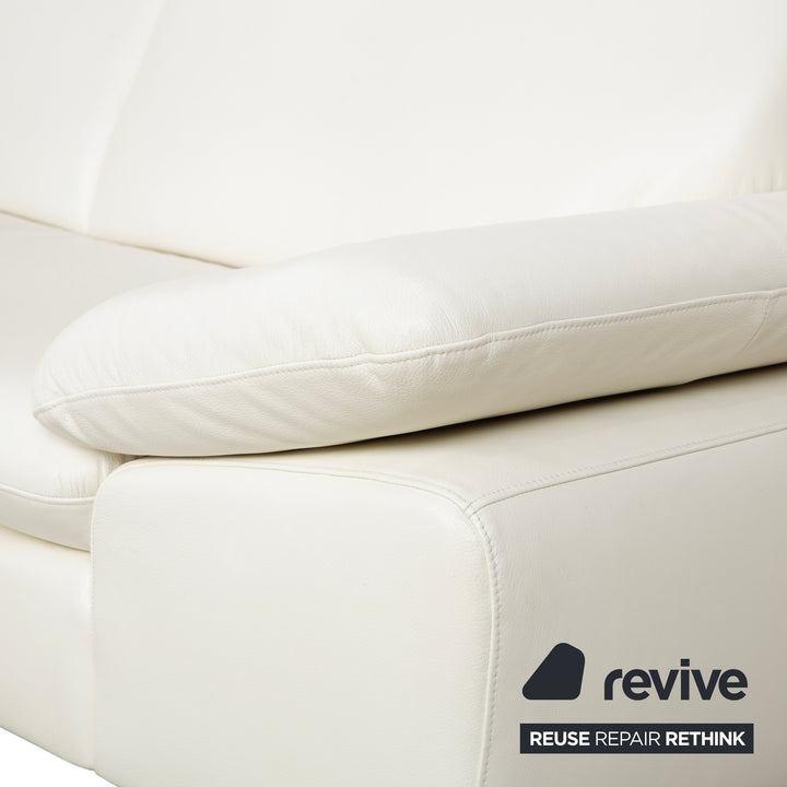 Willi Schillig Loop Leather Corner Sofa Cream Sofa Couch Manual Function