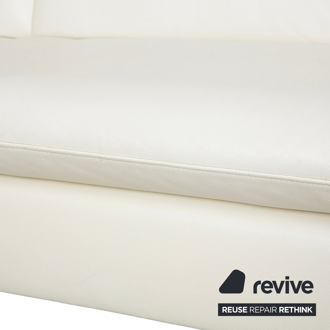 Willi Schillig Loop Leather Corner Sofa Cream Sofa Couch Manual Function