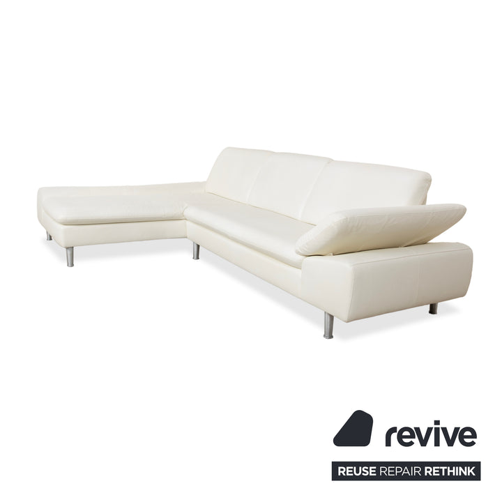 Willi Schillig Loop Leather Corner Sofa Cream Sofa Couch Manual Function