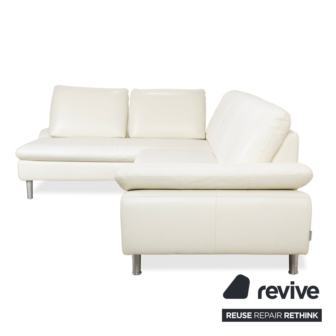 Willi Schillig Loop Leather Corner Sofa Cream Sofa Couch Manual Function