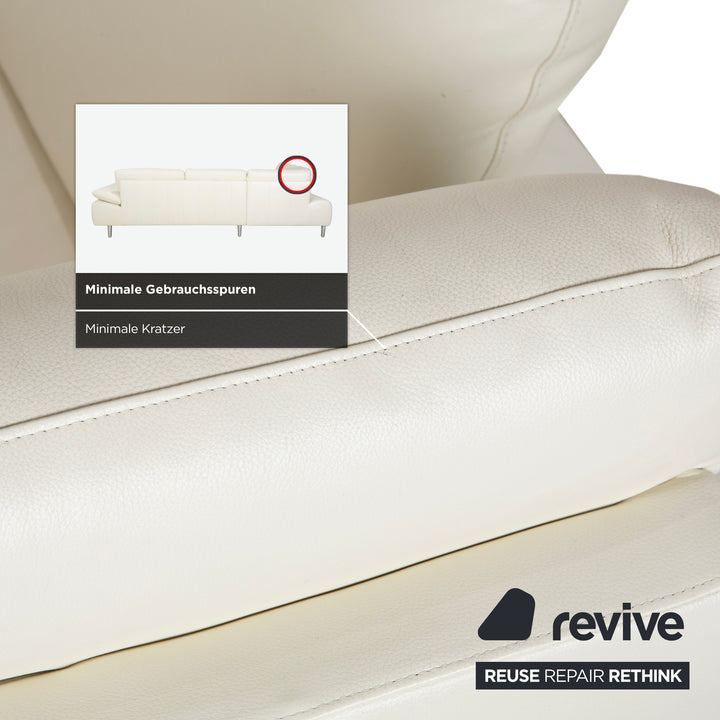 Willi Schillig Loop Leather Corner Sofa Cream Sofa Couch Manual Function