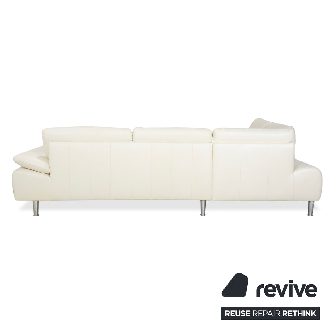 Willi Schillig Loop Leather Corner Sofa Cream Sofa Couch Manual Function