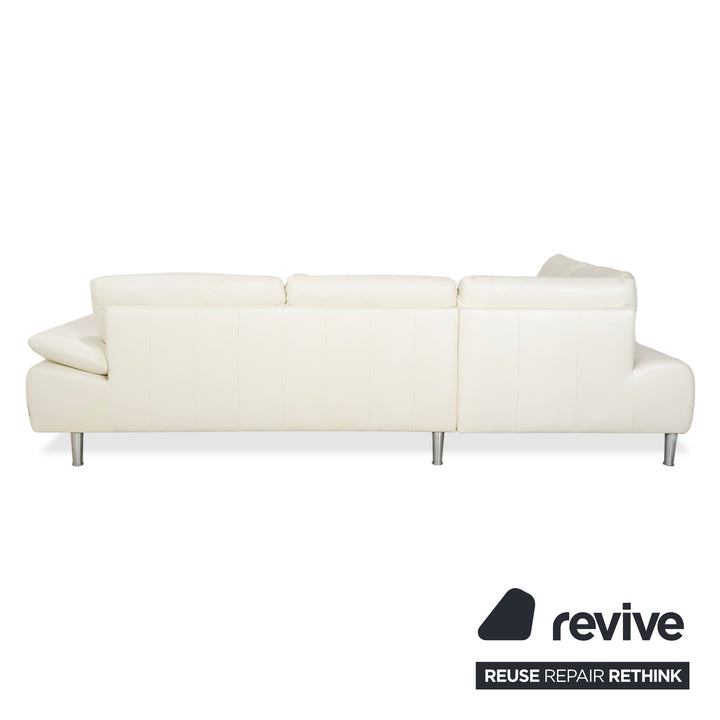 Willi Schillig Loop Leather Corner Sofa Cream Sofa Couch Manual Function