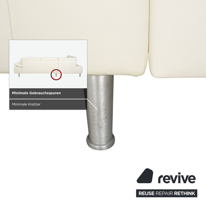 Willi Schillig Loop Leather Corner Sofa Cream Sofa Couch Manual Function