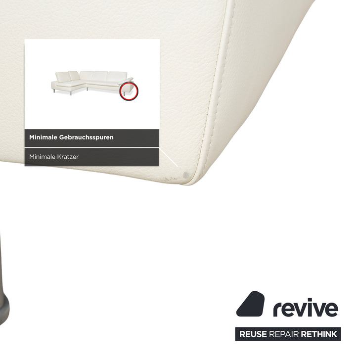 Willi Schillig Loop Leather Corner Sofa Cream Sofa Couch Manual Function