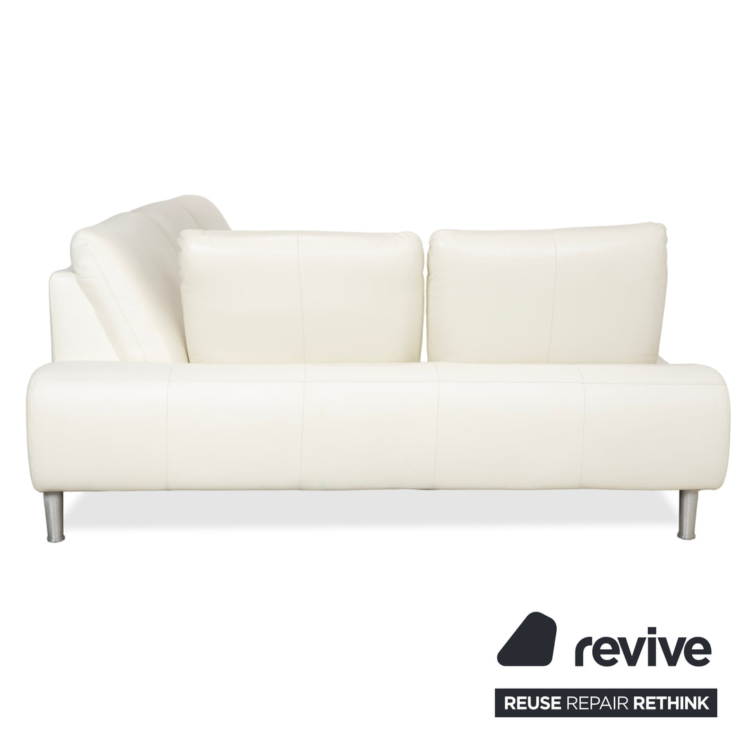 Willi Schillig Loop Leather Corner Sofa Cream Sofa Couch Manual Function