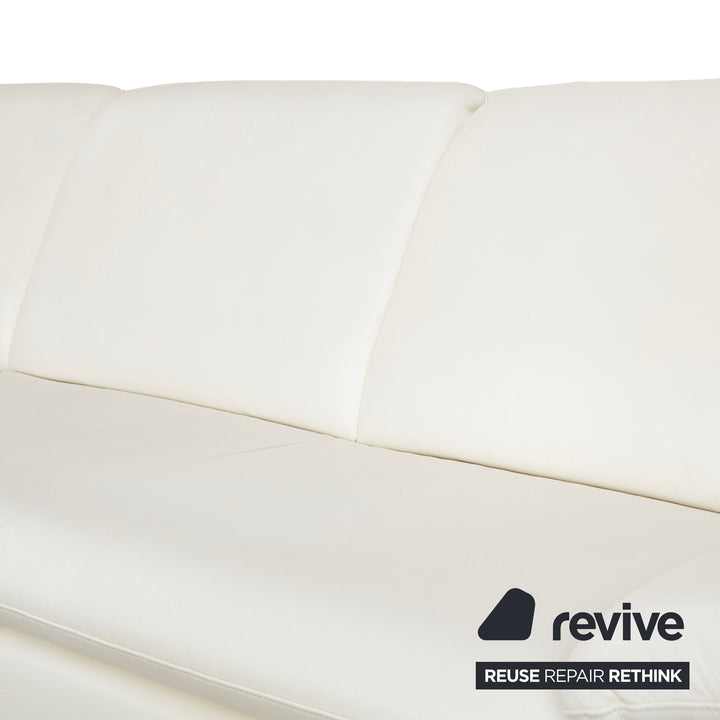 Willi Schillig Loop Leather Corner Sofa Cream Sofa Couch Manual Function