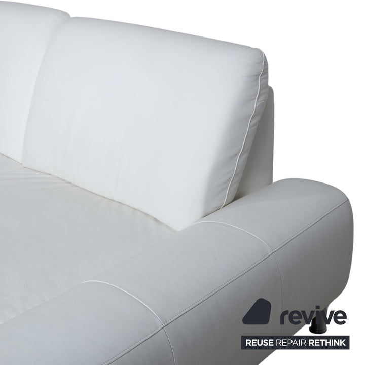Willi Schillig Loop Leather Corner Sofa Cream White Manual Function Chaise Right Couch