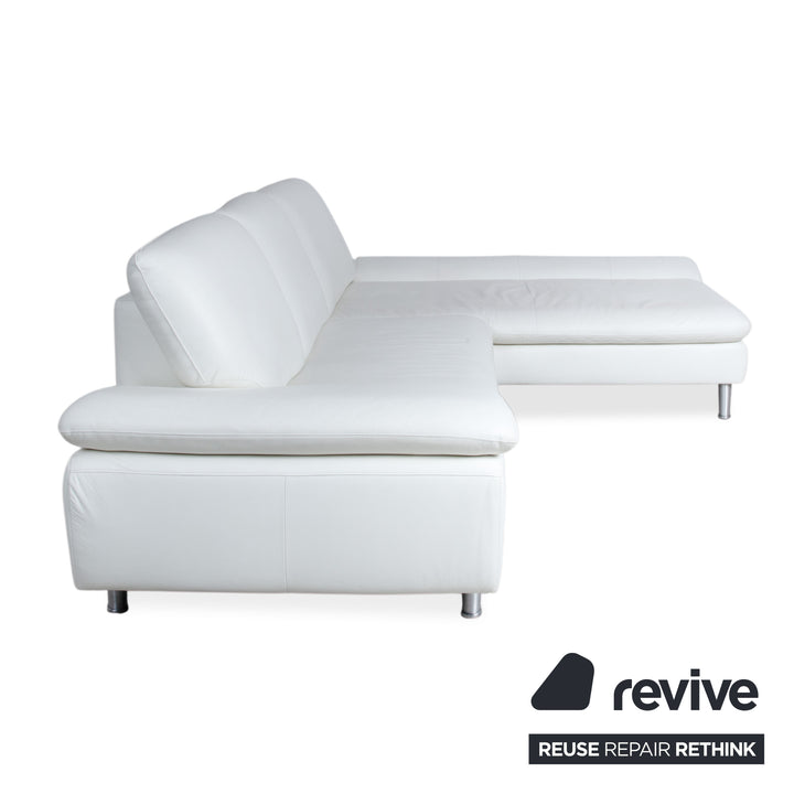 Willi Schillig Loop Leather Corner Sofa Cream White Manual Function Chaise Right Couch