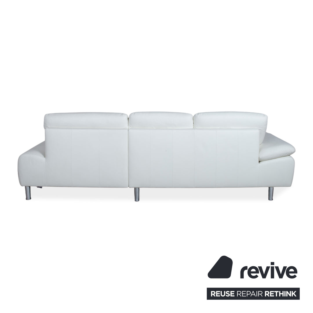 Willi Schillig Loop Leather Corner Sofa Cream White Manual Function Chaise Right Couch