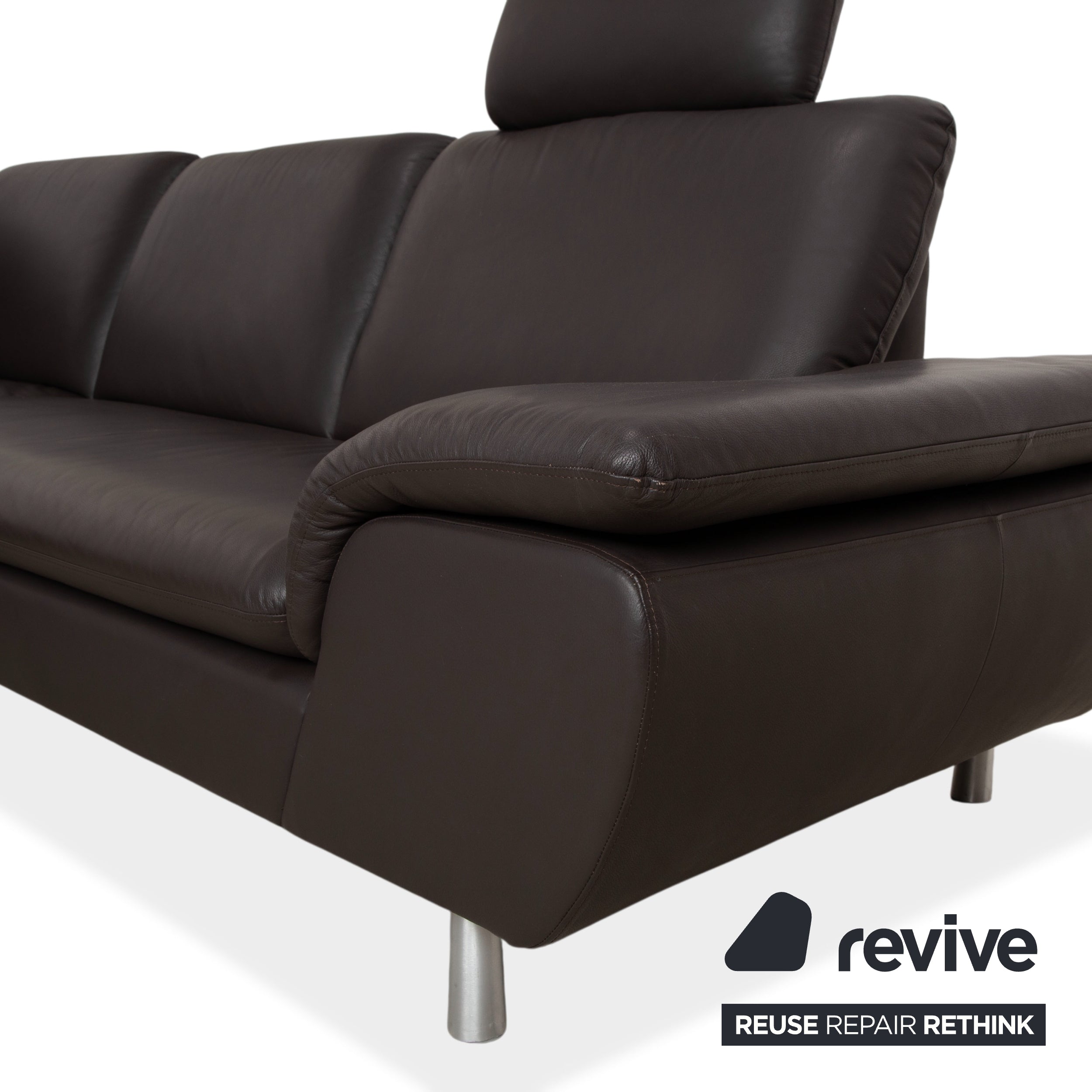 Willi Schillig Loop Leather Corner Sofa Dark Brown Manual Function Sofa Couch