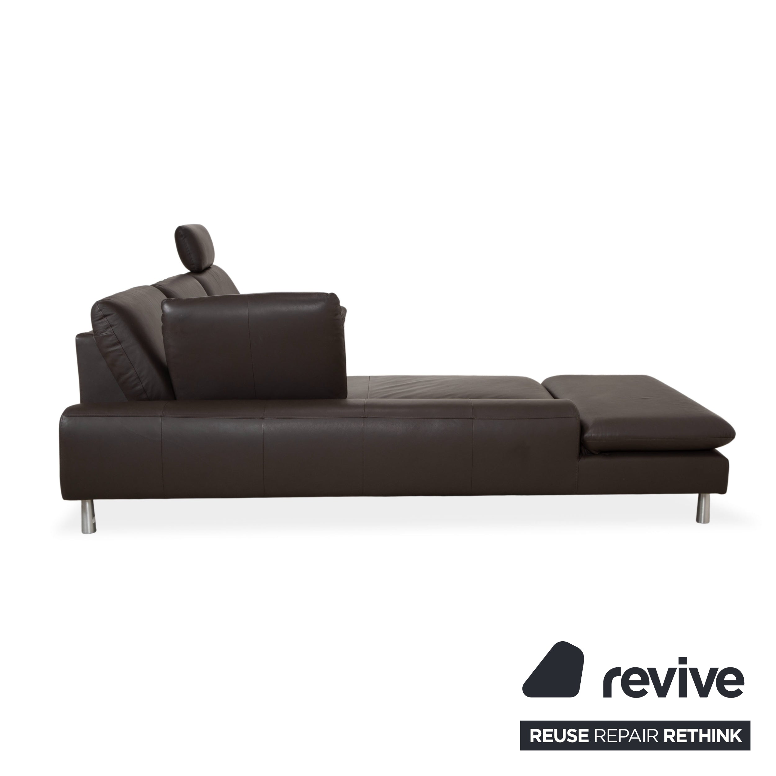 Willi Schillig Loop Leather Corner Sofa Dark Brown Manual Function Sofa Couch