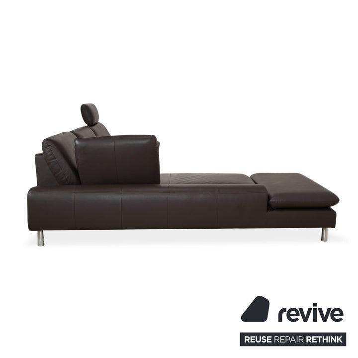 Willi Schillig Loop Leder Ecksofa Dunkelbraun manuelle Funktion Sofa Couch