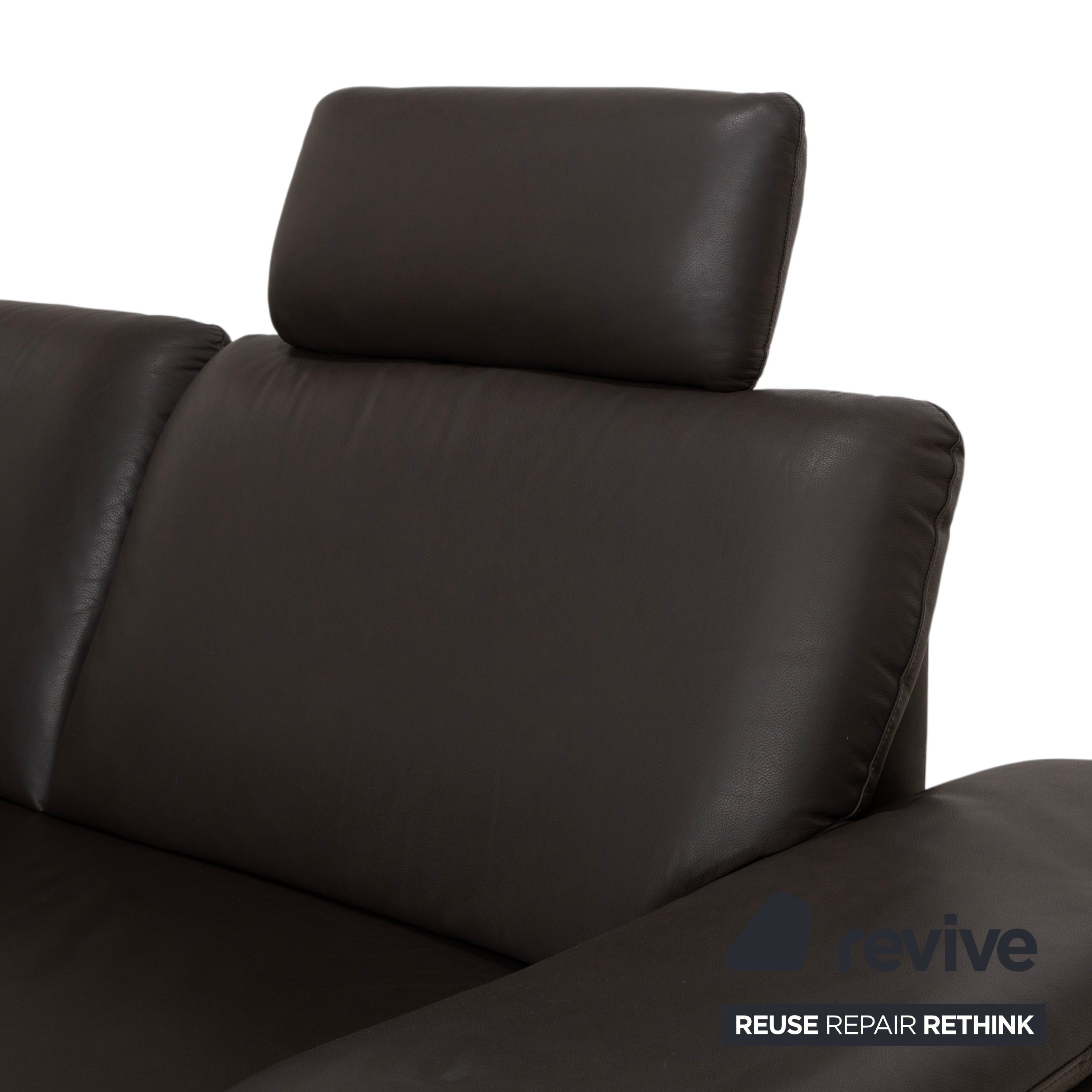 Willi Schillig Loop Leather Corner Sofa Dark Brown Manual Function Sofa Couch