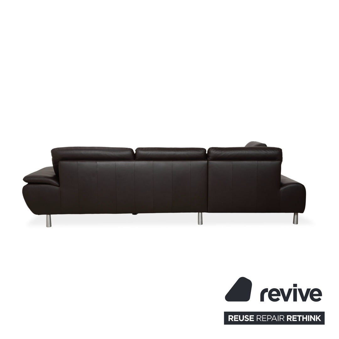 Willi Schillig Loop Leder Ecksofa Dunkelbraun manuelle Funktion Sofa Couch