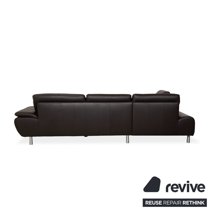 Willi Schillig Loop Leder Ecksofa Dunkelbraun manuelle Funktion Sofa Couch
