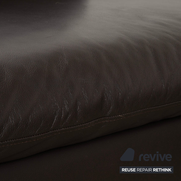 Willi Schillig Loop Leder Ecksofa Dunkelbraun manuelle Funktion Sofa Couch