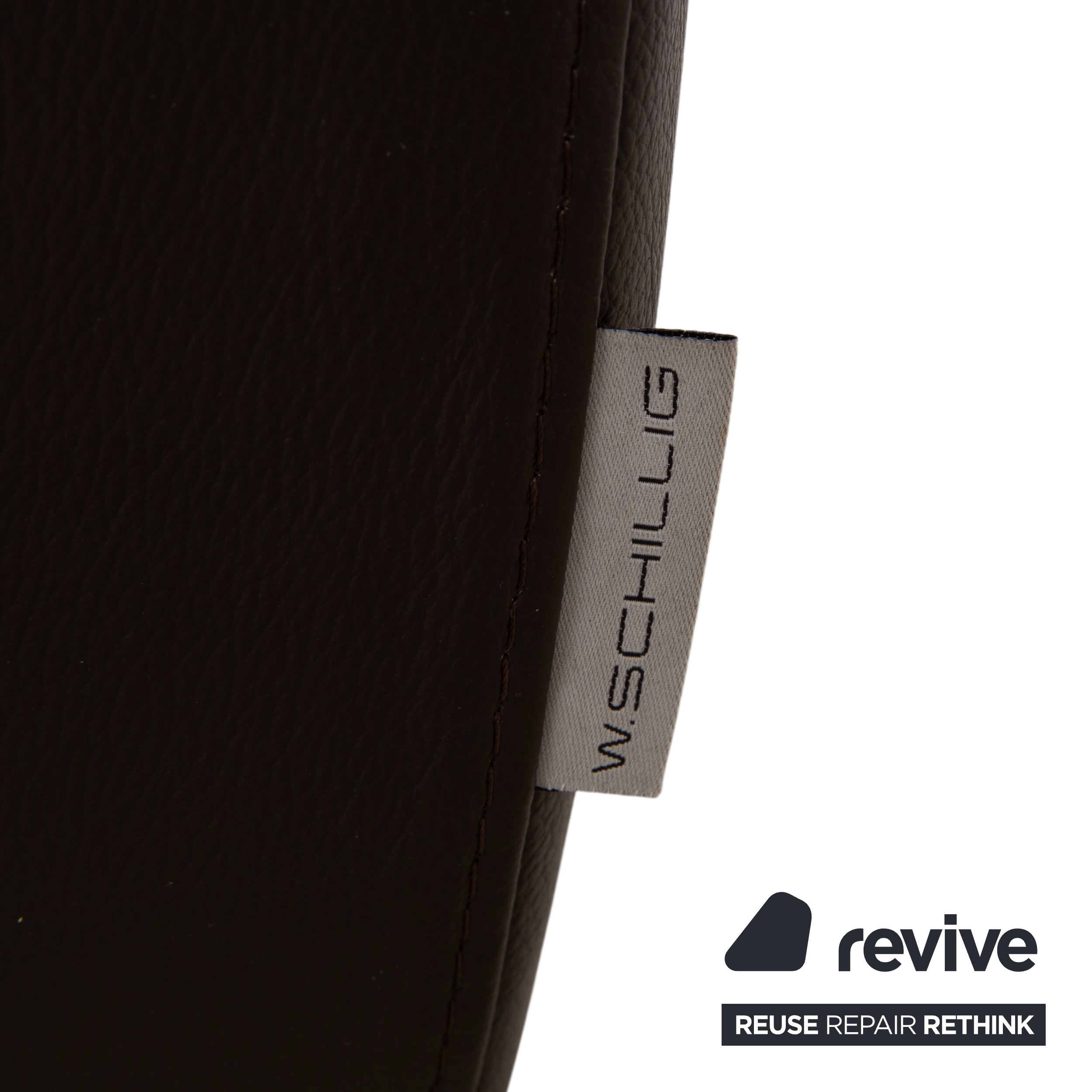 Willi Schillig Loop Canapé d'angle en cuir marron foncé avec fonction manuelle