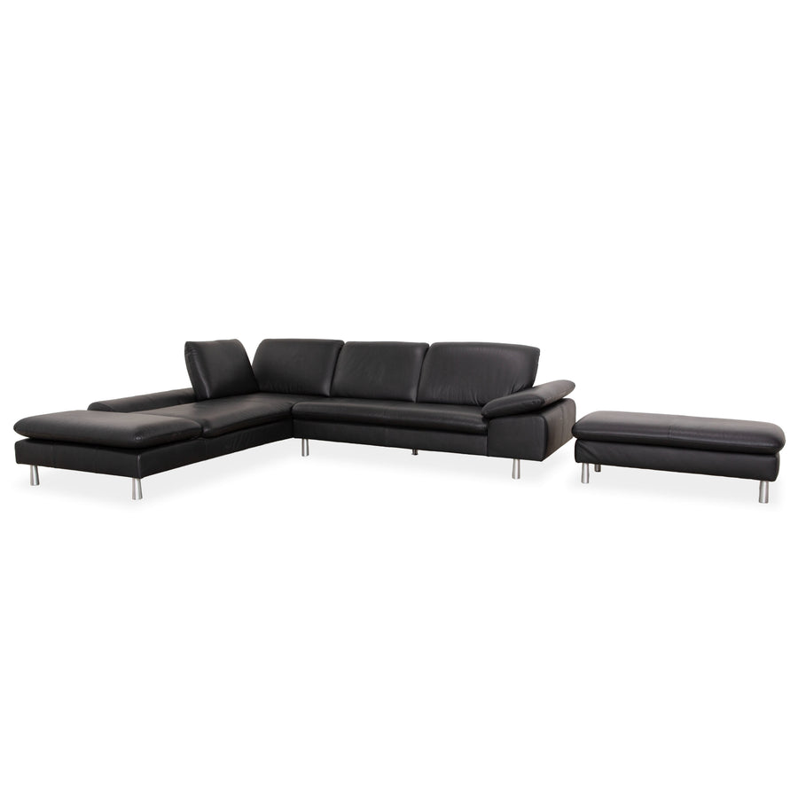 Willi Schillig Loop Leder Ecksofa Hocker Schwarz Anthrazit Sofa Couch manuelle Funktion
