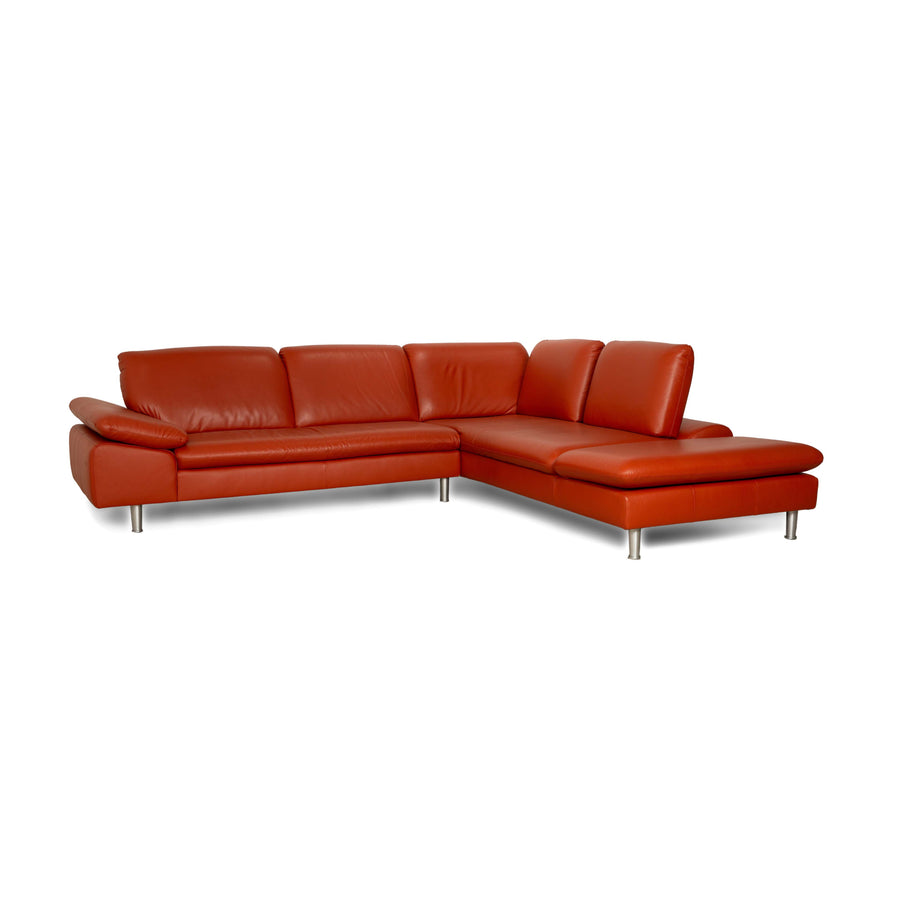 Willi Schillig Loop Leder Ecksofa Sofa Couch Orange Rot manuelle Funktion