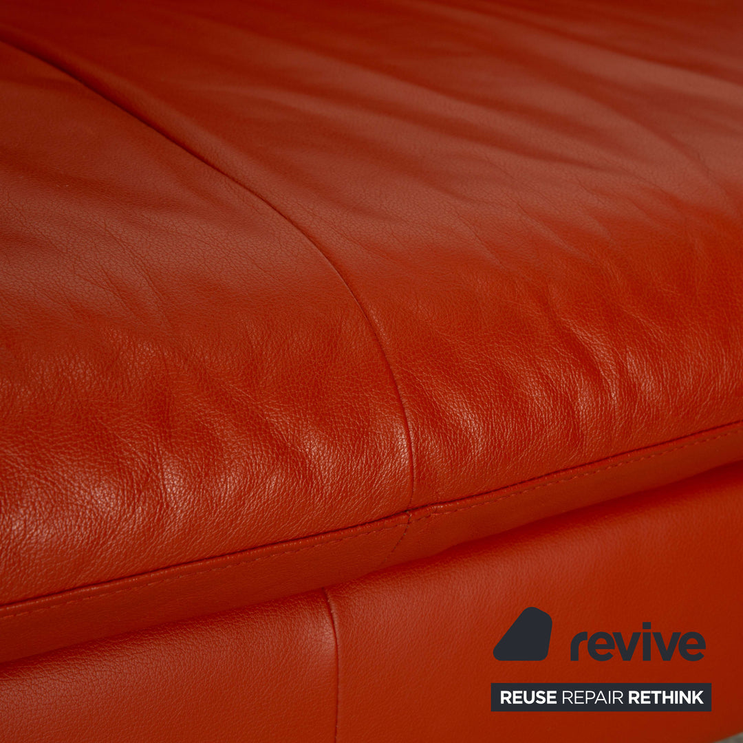 Willi Schillig Loop Leder Ecksofa Sofa Couch Orange Rot manuelle Funktion