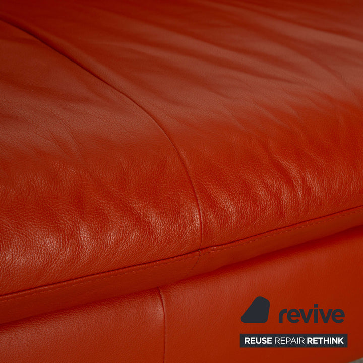 Willi Schillig Loop Leder Ecksofa Sofa Couch Orange Rot manuelle Funktion