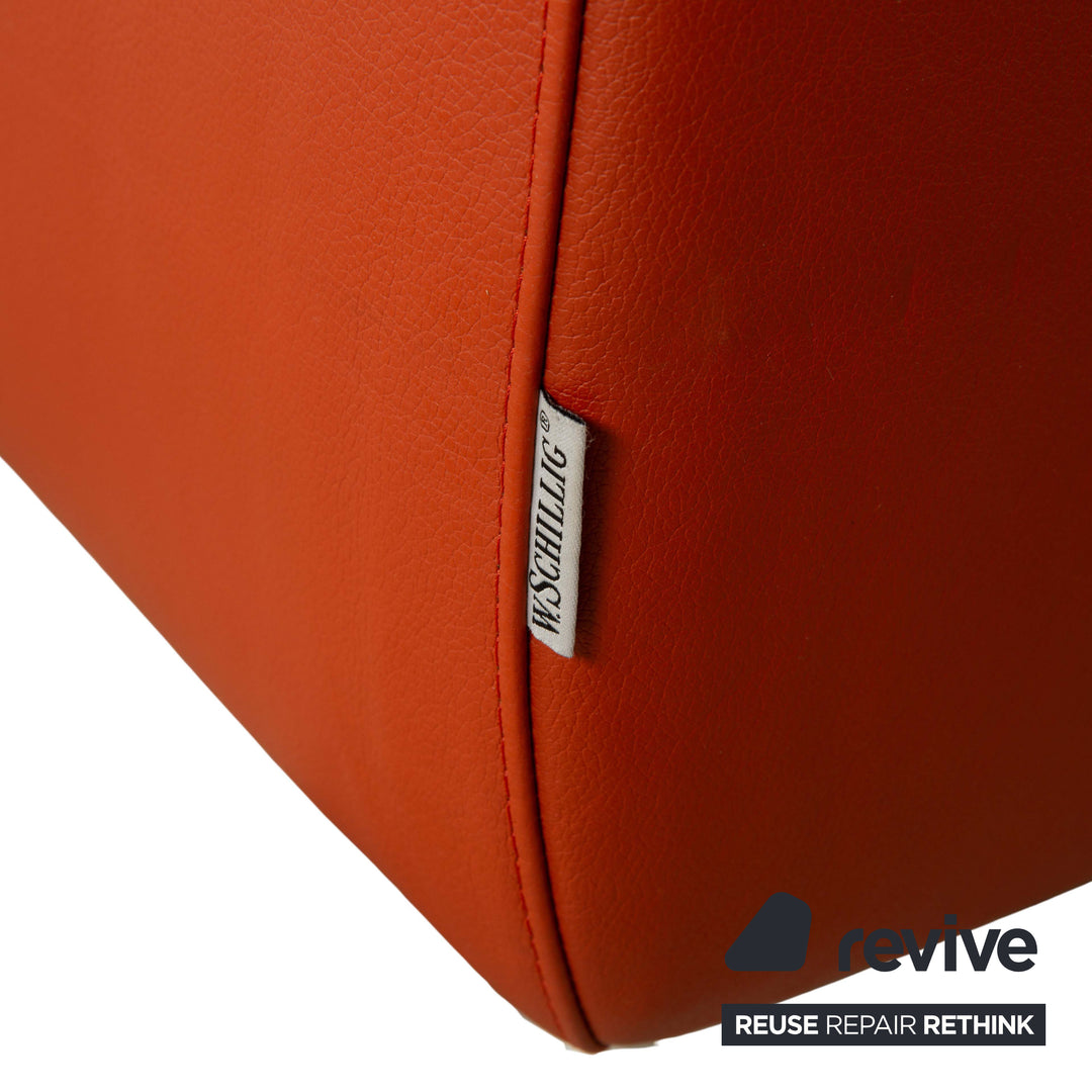 Willi Schillig Loop Leder Ecksofa Sofa Couch Orange Rot manuelle Funktion