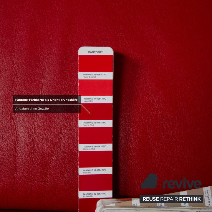 Willi Schillig Loop Leder Ecksofa Rot manuelle Funktion Recamiere Rechts