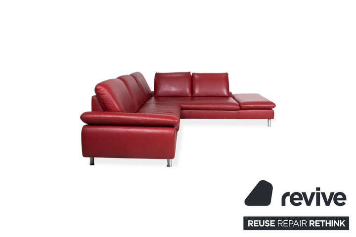 Willi Schillig Loop Leder Ecksofa Rot manuelle Funktion Sofa Couch