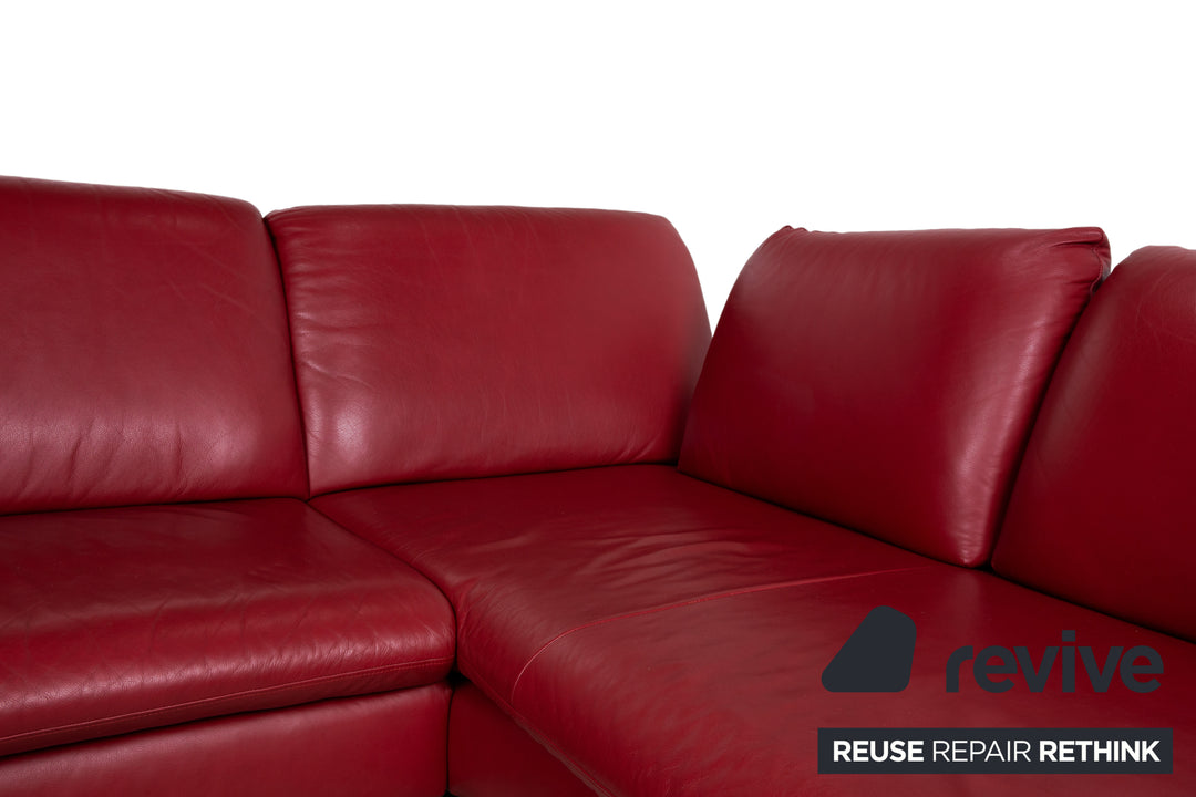 Willi Schillig Loop Leder Ecksofa Rot manuelle Funktion Sofa Couch
