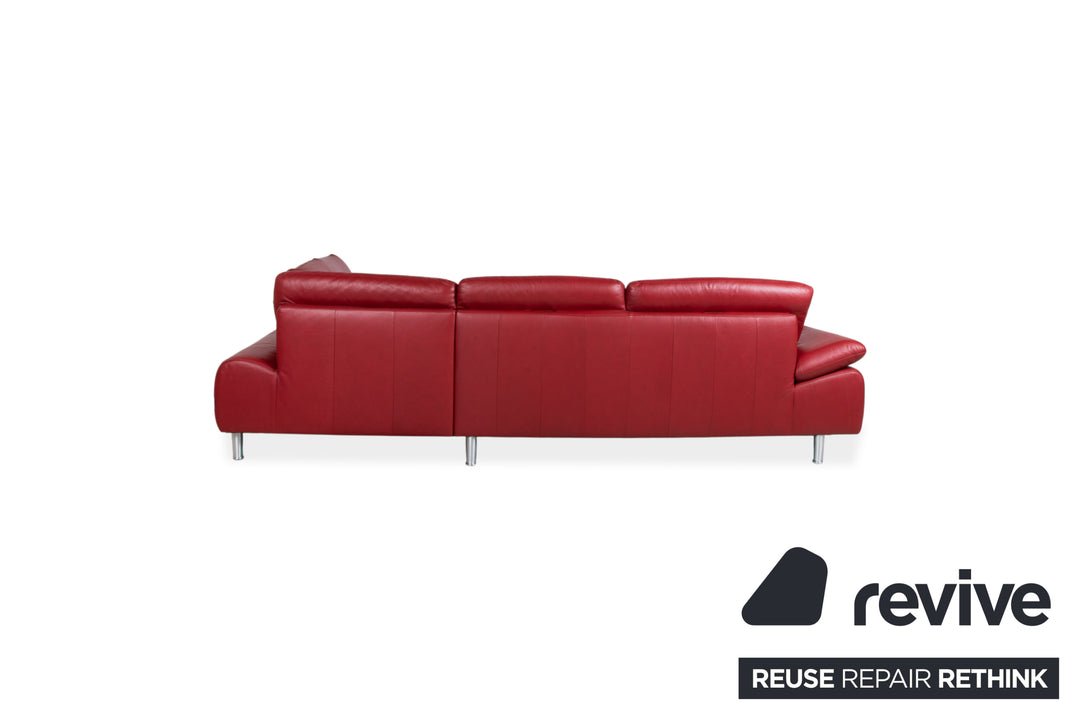 Willi Schillig Loop Leder Ecksofa Rot manuelle Funktion Sofa Couch