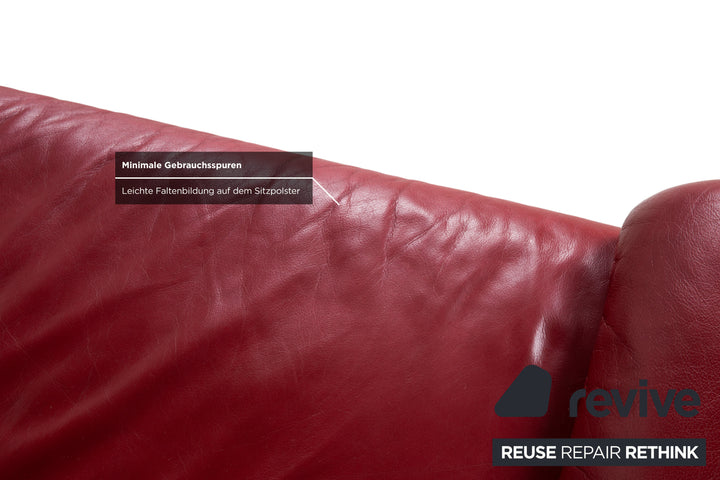 Willi Schillig Loop Leder Ecksofa Rot manuelle Funktion Sofa Couch