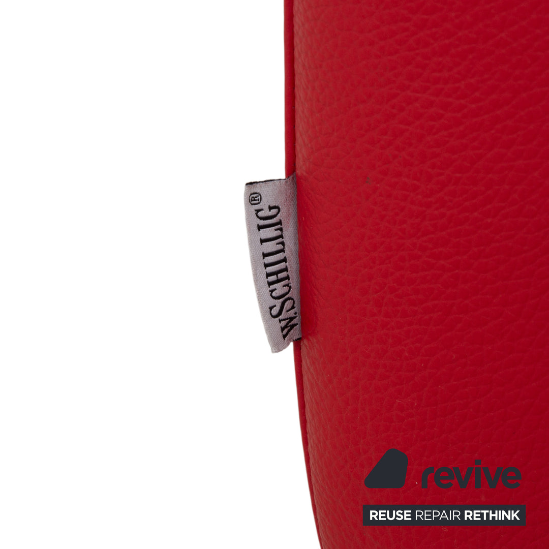 Willi Schillig Loop Canapé d'angle en cuir rouge fonction manuelle