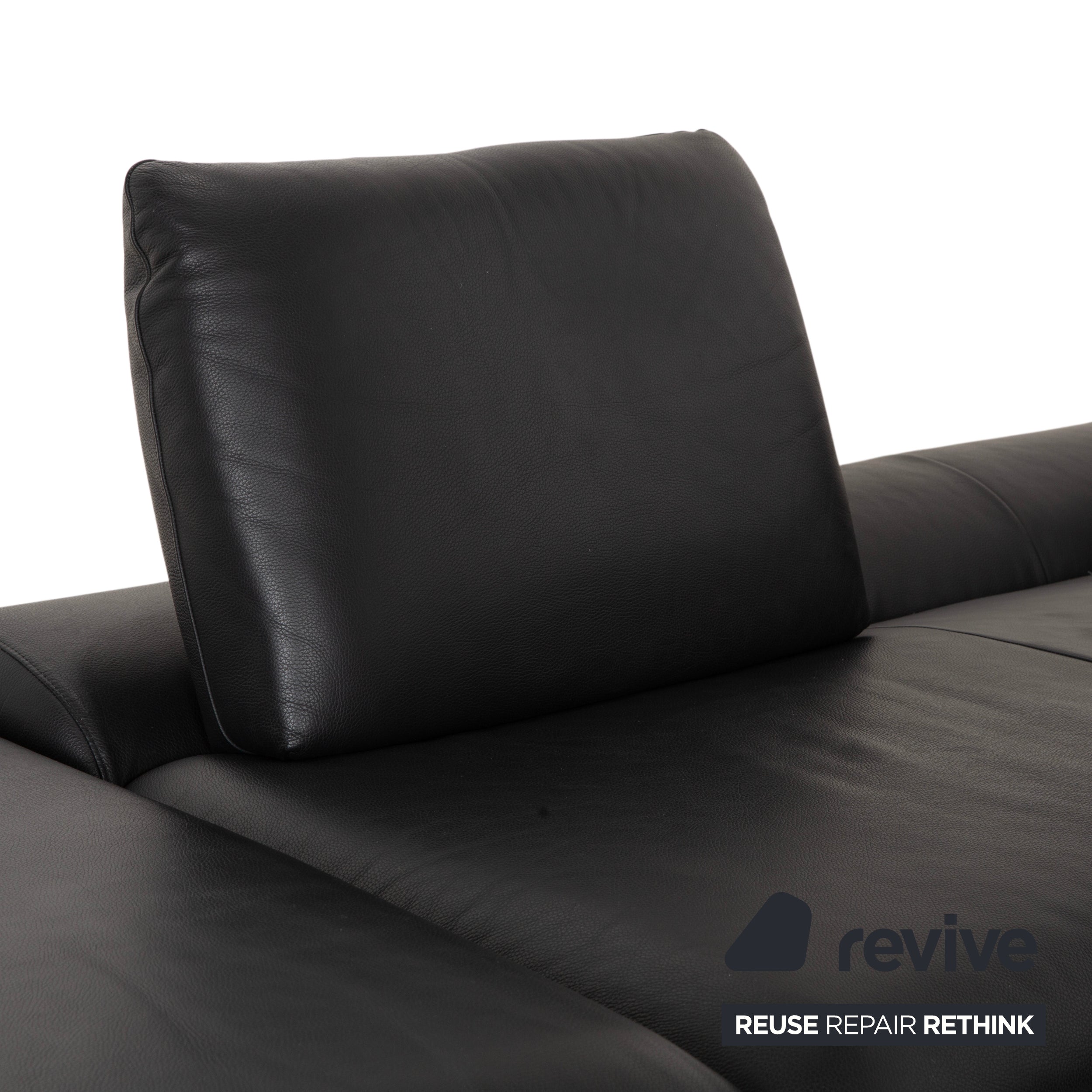 Willi Schillig Loop Leder Ecksofa Schwarz Anthrazit Sofa Couch manuelle Funktion