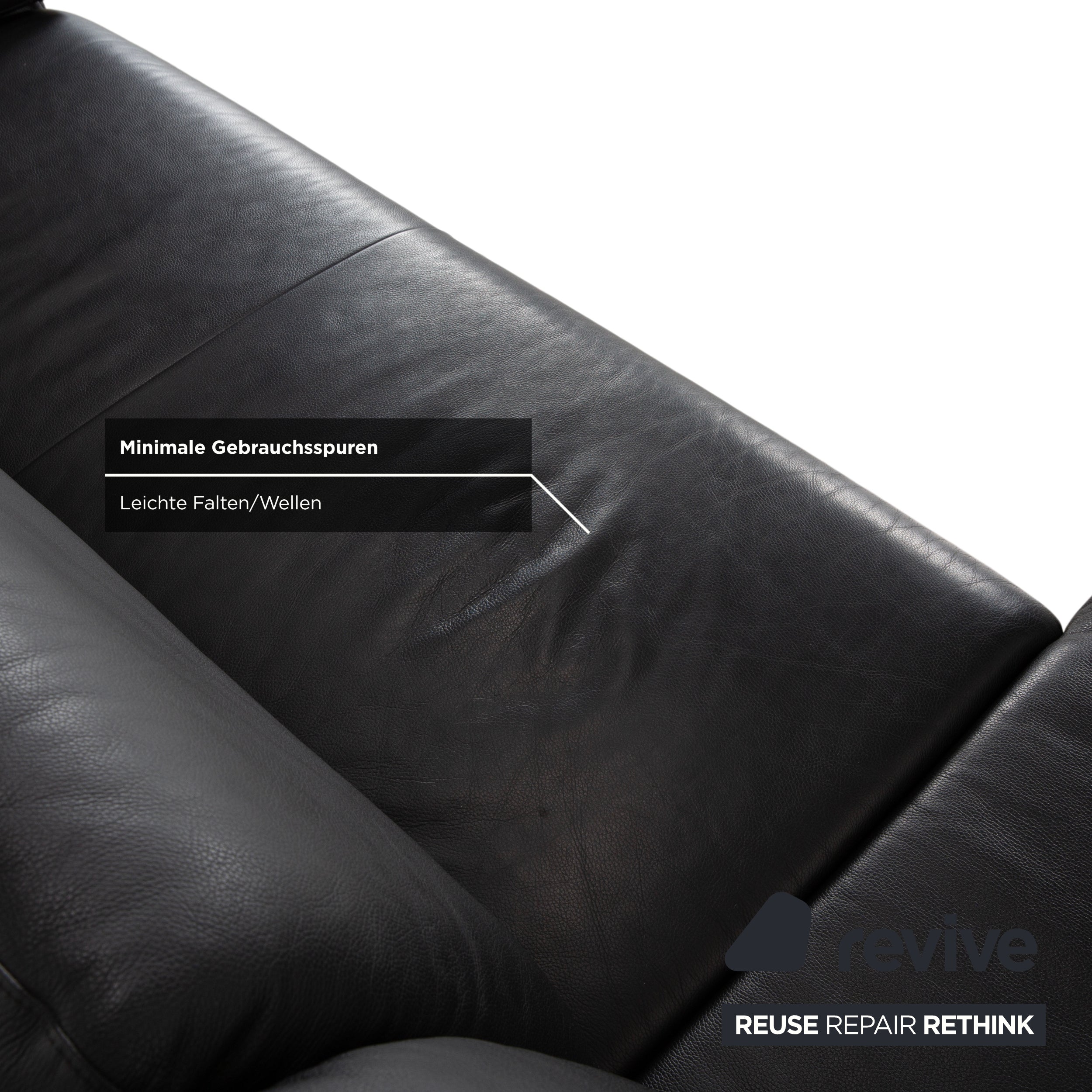 Willi Schillig Loop Leder Ecksofa Schwarz Anthrazit Sofa Couch manuelle Funktion