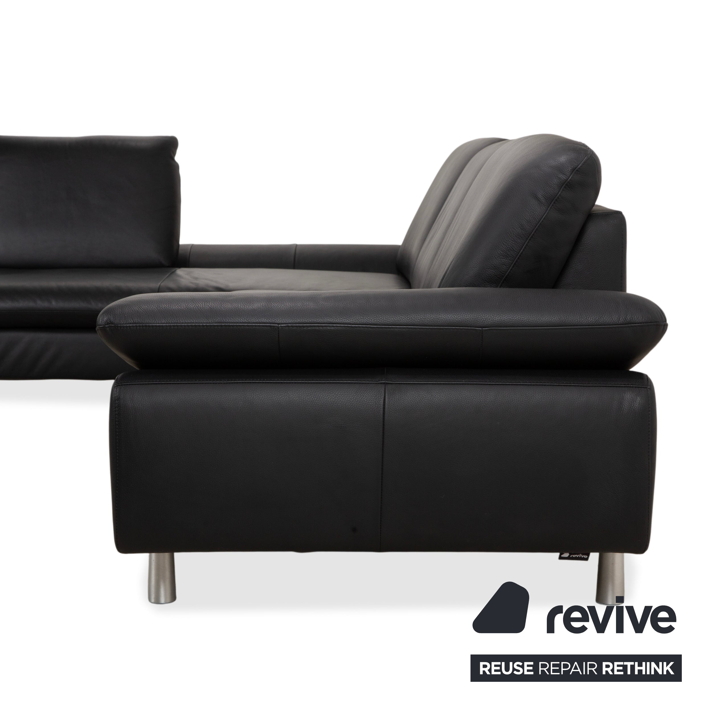 Willi Schillig Loop Leder Ecksofa Schwarz Anthrazit Sofa Couch manuelle Funktion