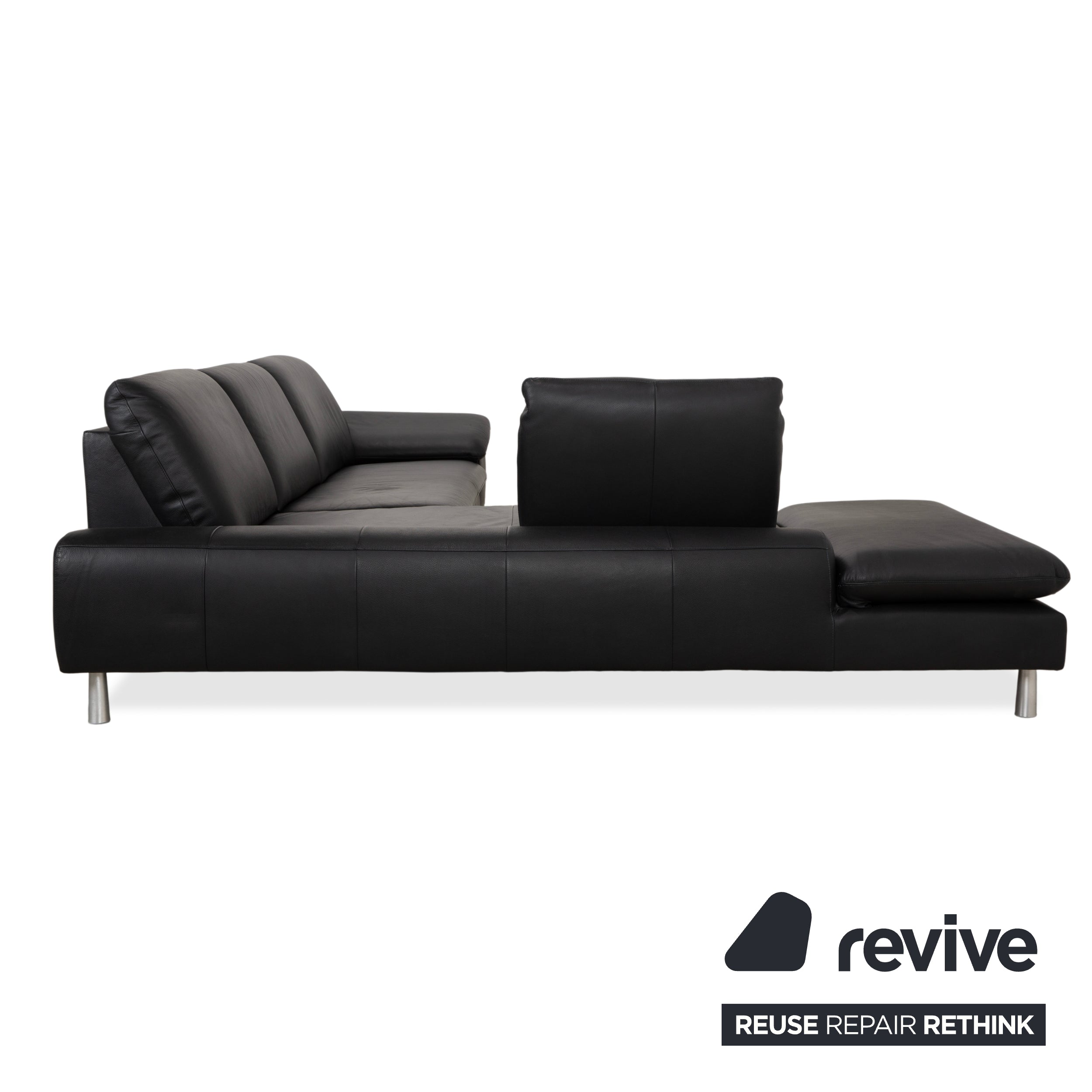 Willi Schillig Loop Leder Ecksofa Schwarz Anthrazit Sofa Couch manuelle Funktion