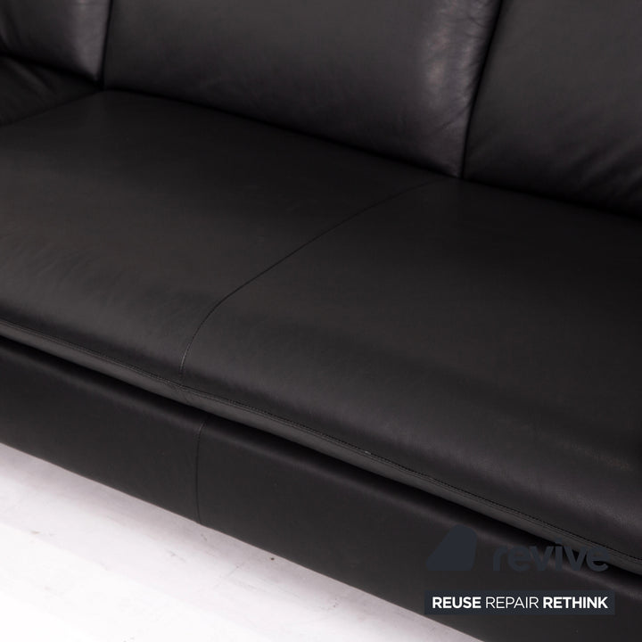 Willi Schillig Loop Leder Ecksofa Schwarz Funktion Couch #14834